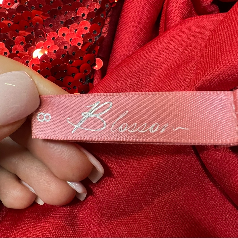 Red Sequin Glitter Spaghetti Strap Mini Dress - image 5